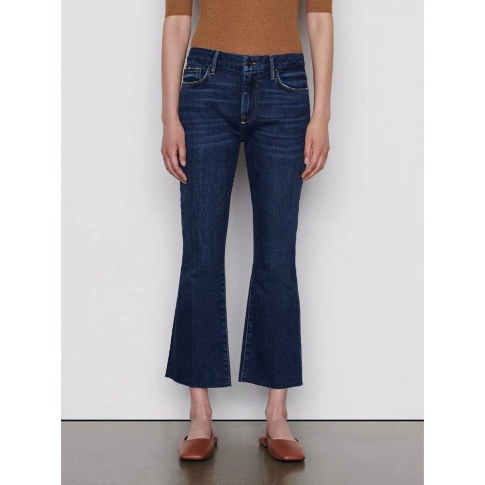 Frame Le Crop Mini Boot Flared Bootcut Jeans Rosalie Dark Wash Mid-Rise Size 26